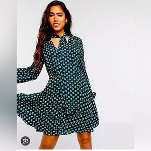 Ted Baker London Black and Blue Mini Dress